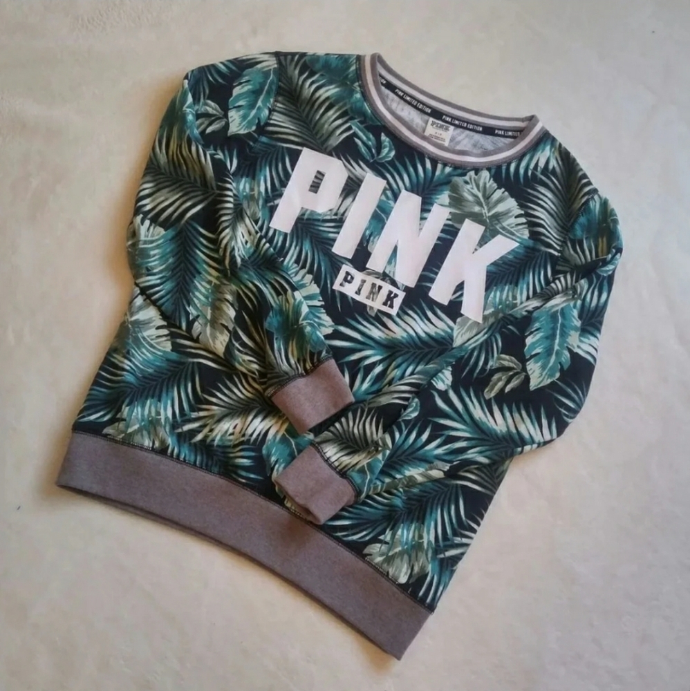 VS PINK Tropical Crewneck Sweater